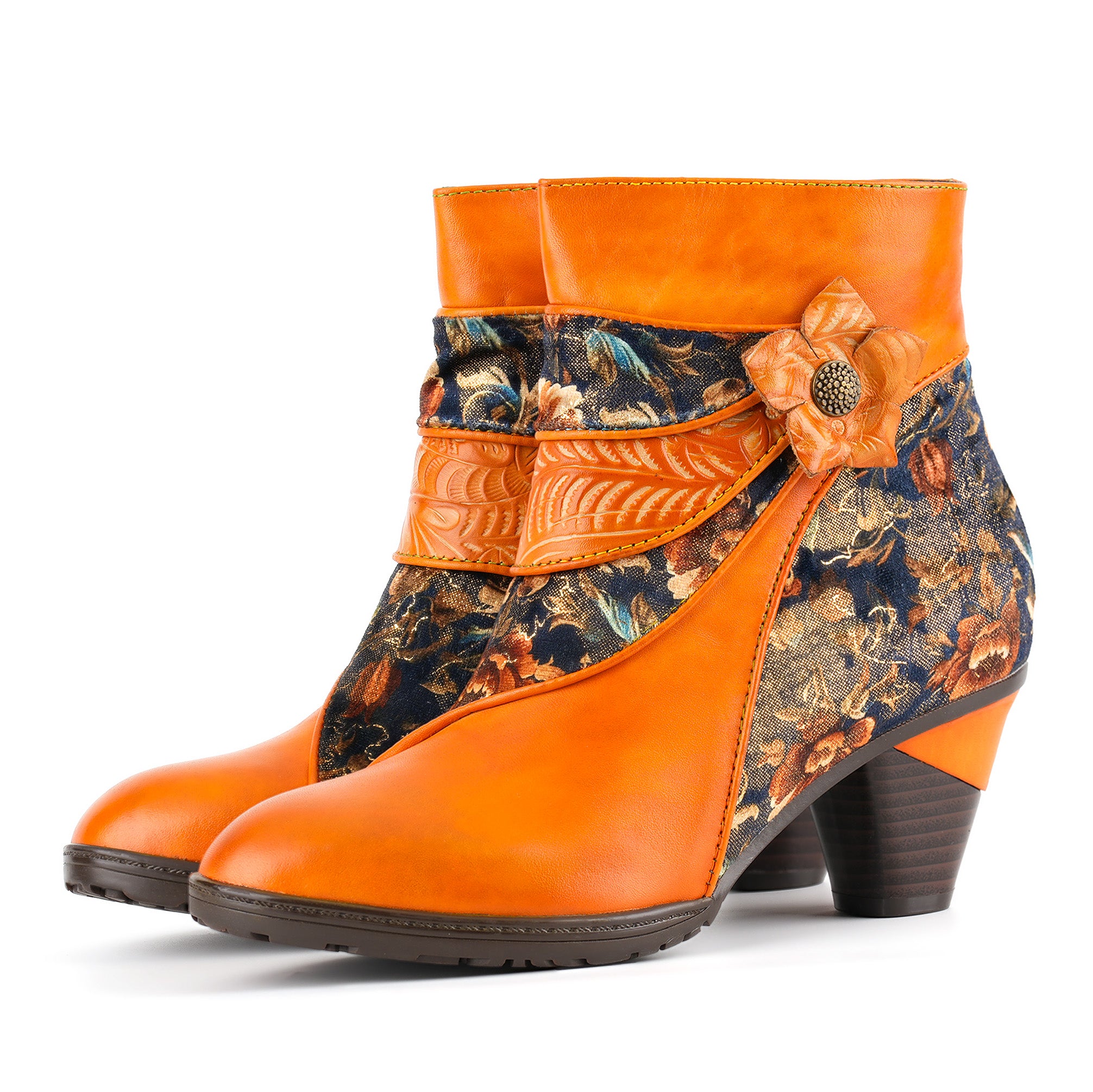 Handmade Nature Bloom Ankle Boots