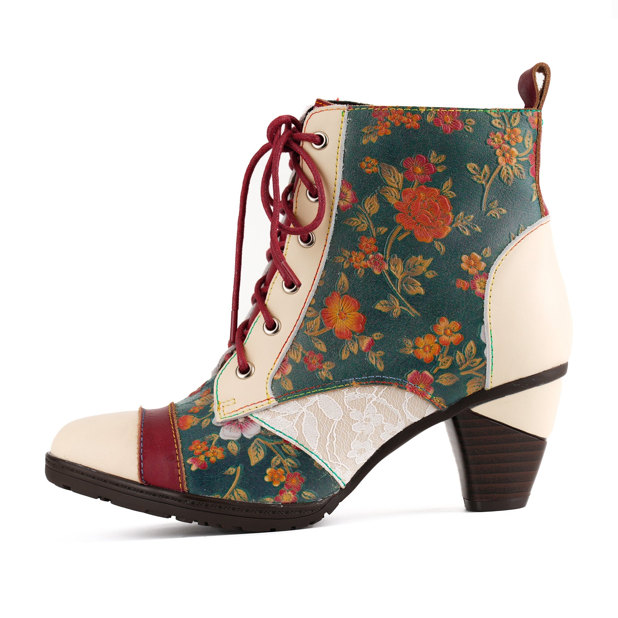 Autumn Garden Floral Ankle Boots