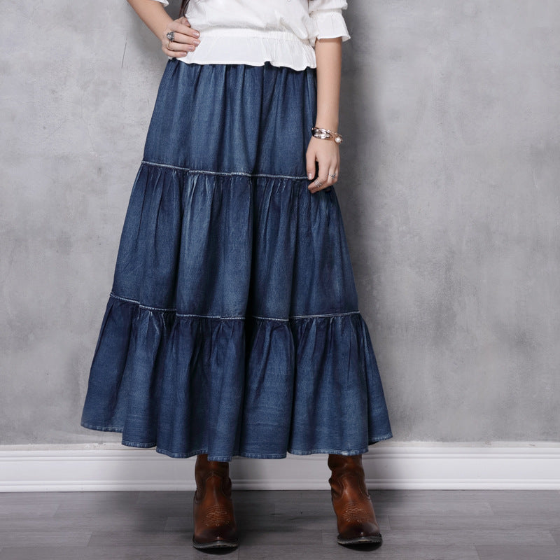 Jupe en jean à échappé vintage