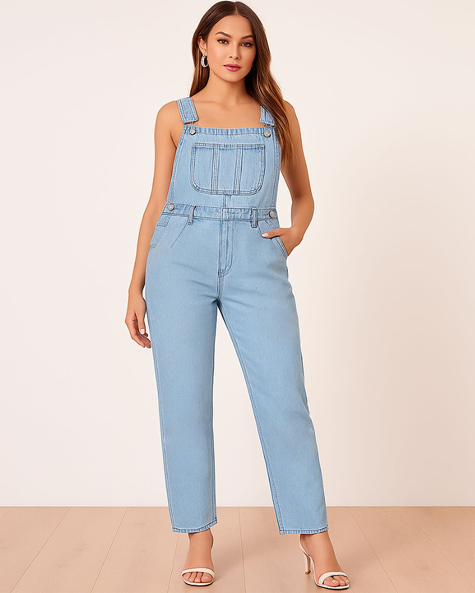 Sleeveless Denim One-Pieces
