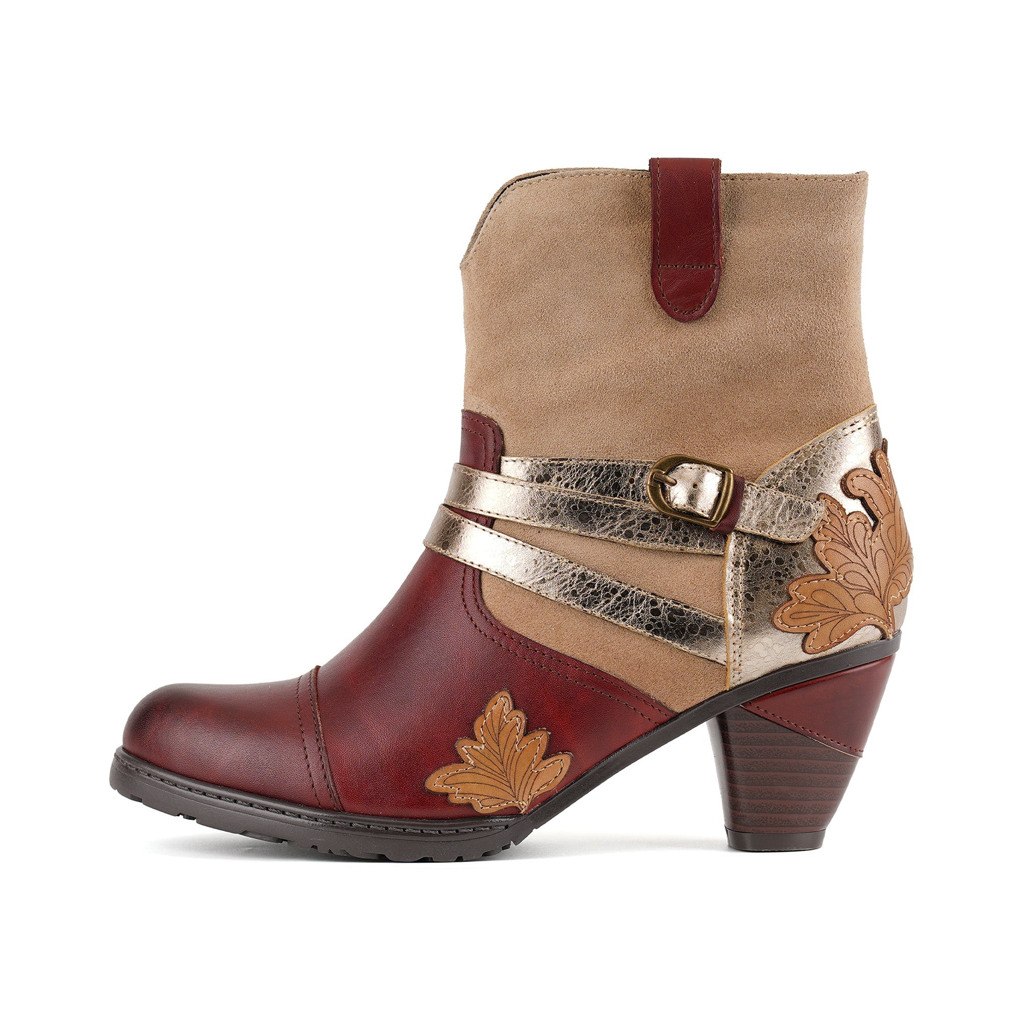Regal Leaf Handmade Ankle Boots