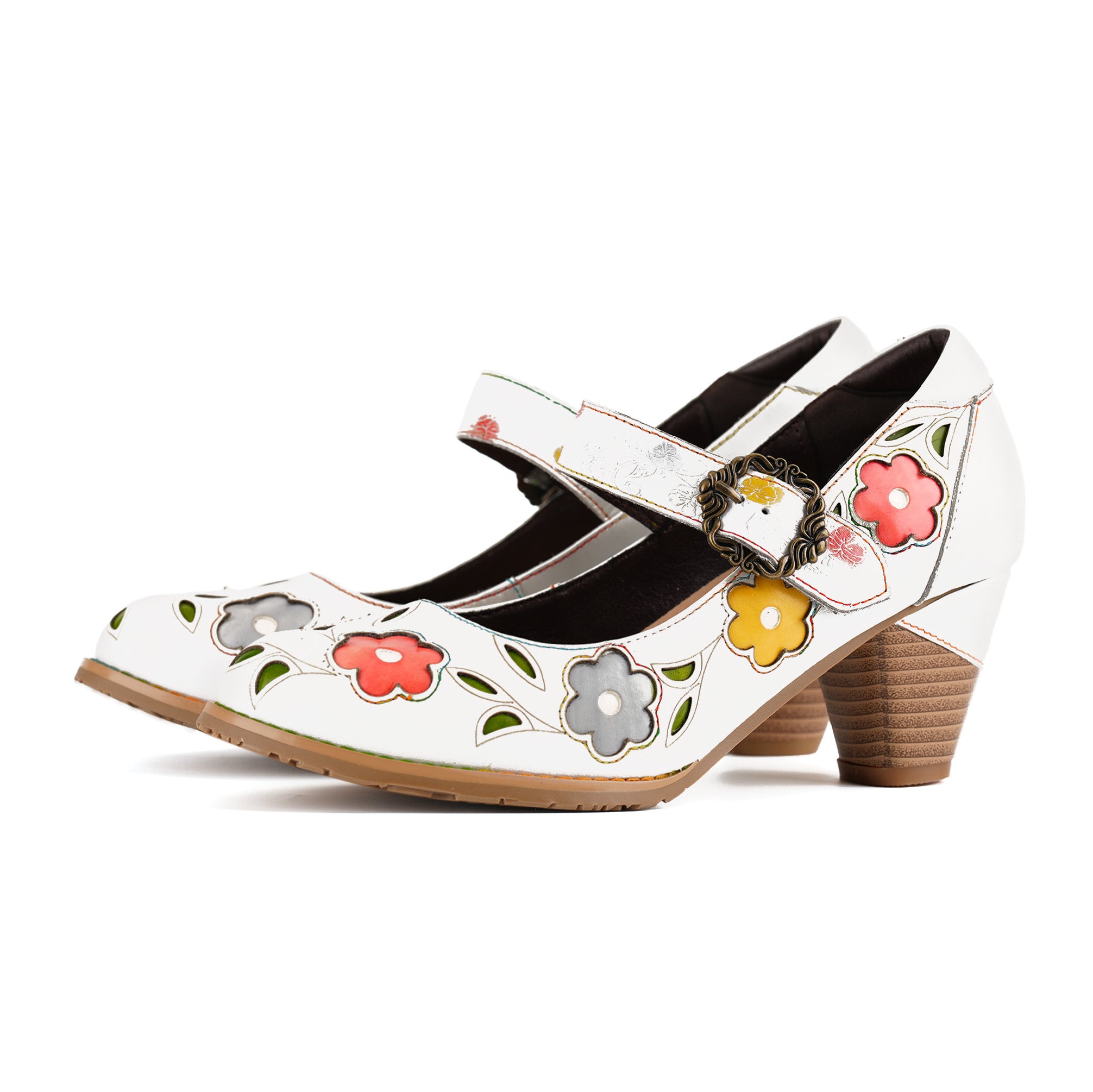Pompes élégantes en fleur rétro