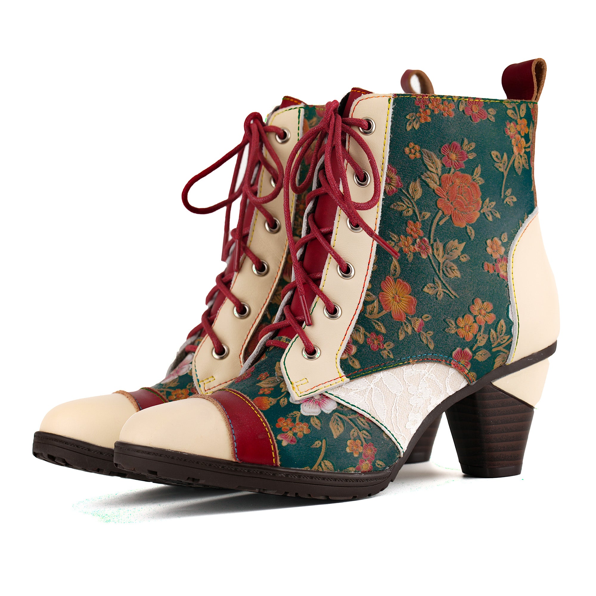 Autumn Garden Floral Ankle Boots