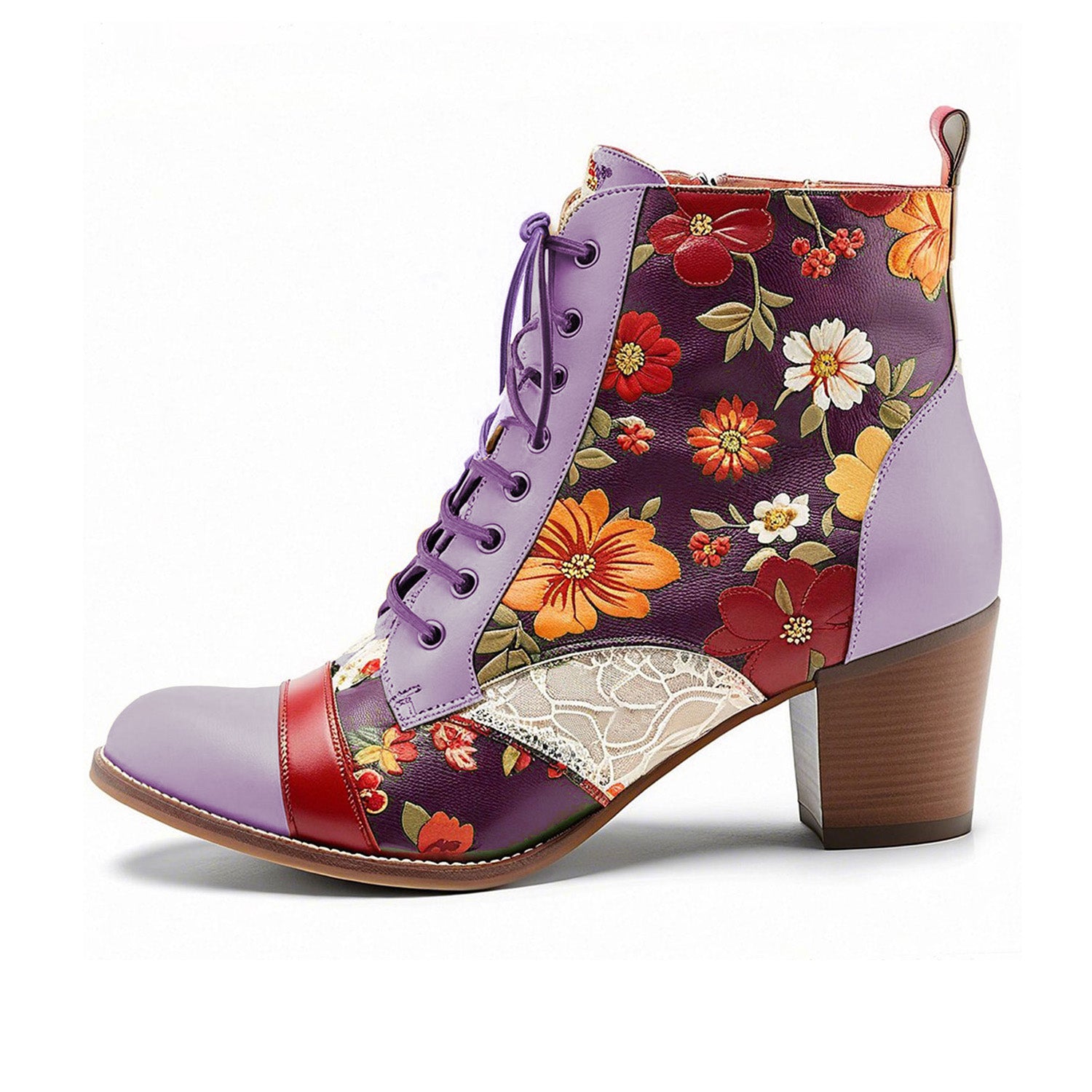 Autumn Garden Floral Ankle Boots(Pre-order)