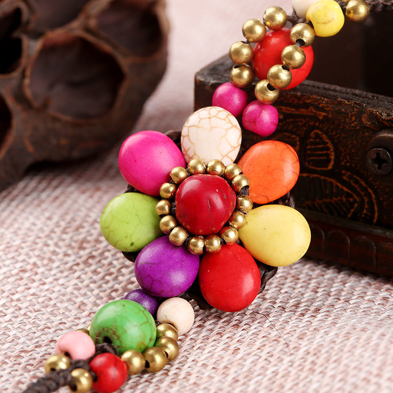 Bohemian Floral Handmade Woven Bracelet
