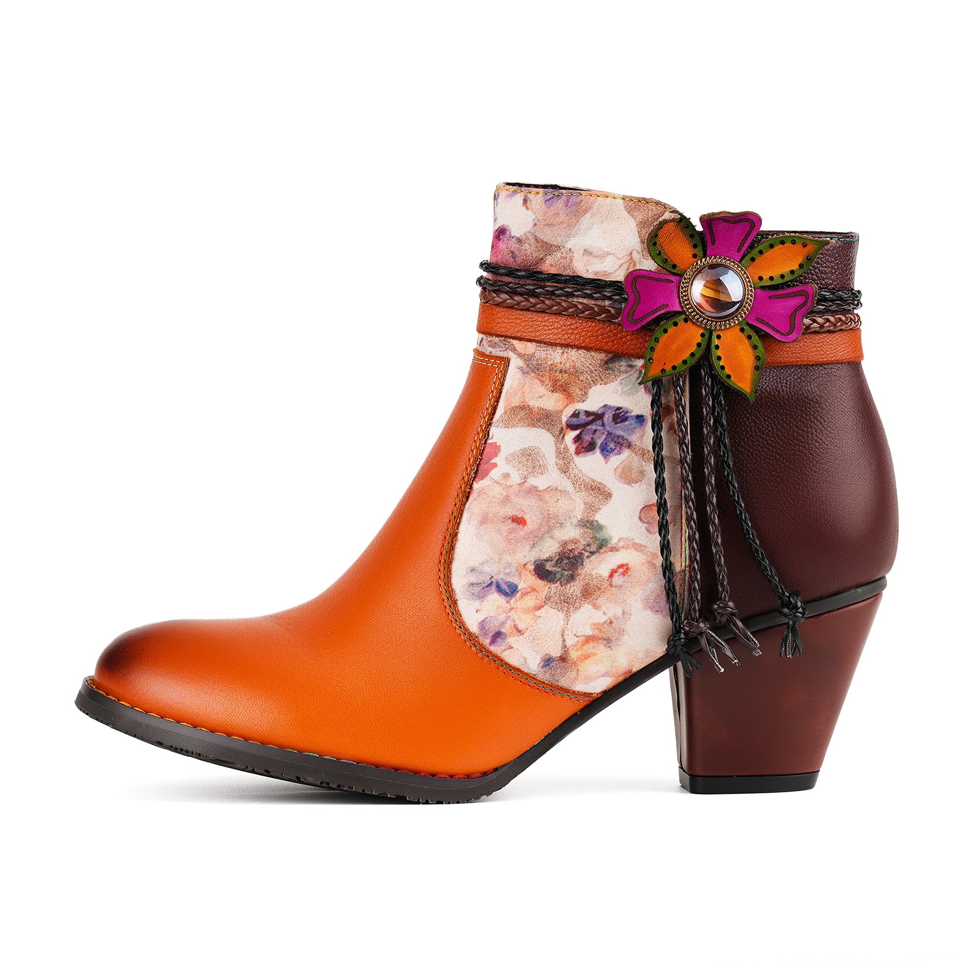 Botines de encanto floral hecho a mano