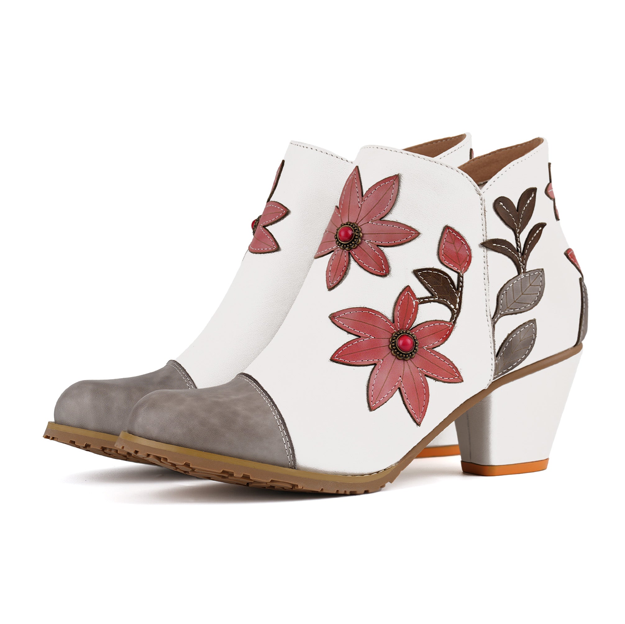 Botas de tornozelo de graça floral