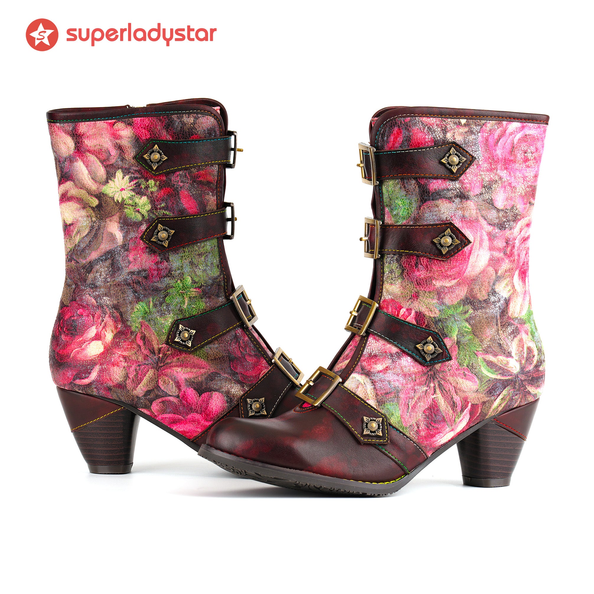 Botas de hebilla de jardín de rosas (pre-pedido)