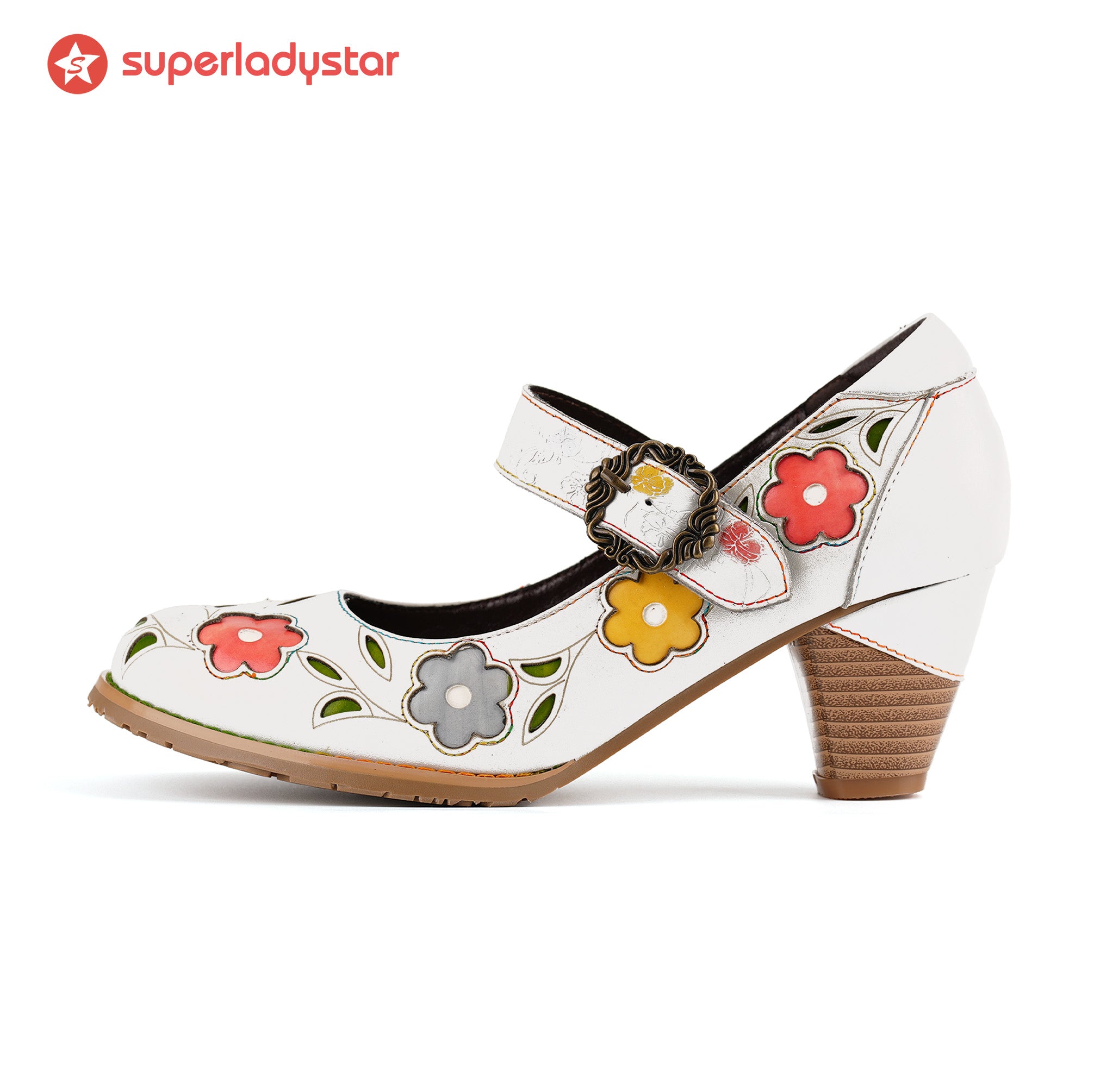 Bombas elegantes de flor retro