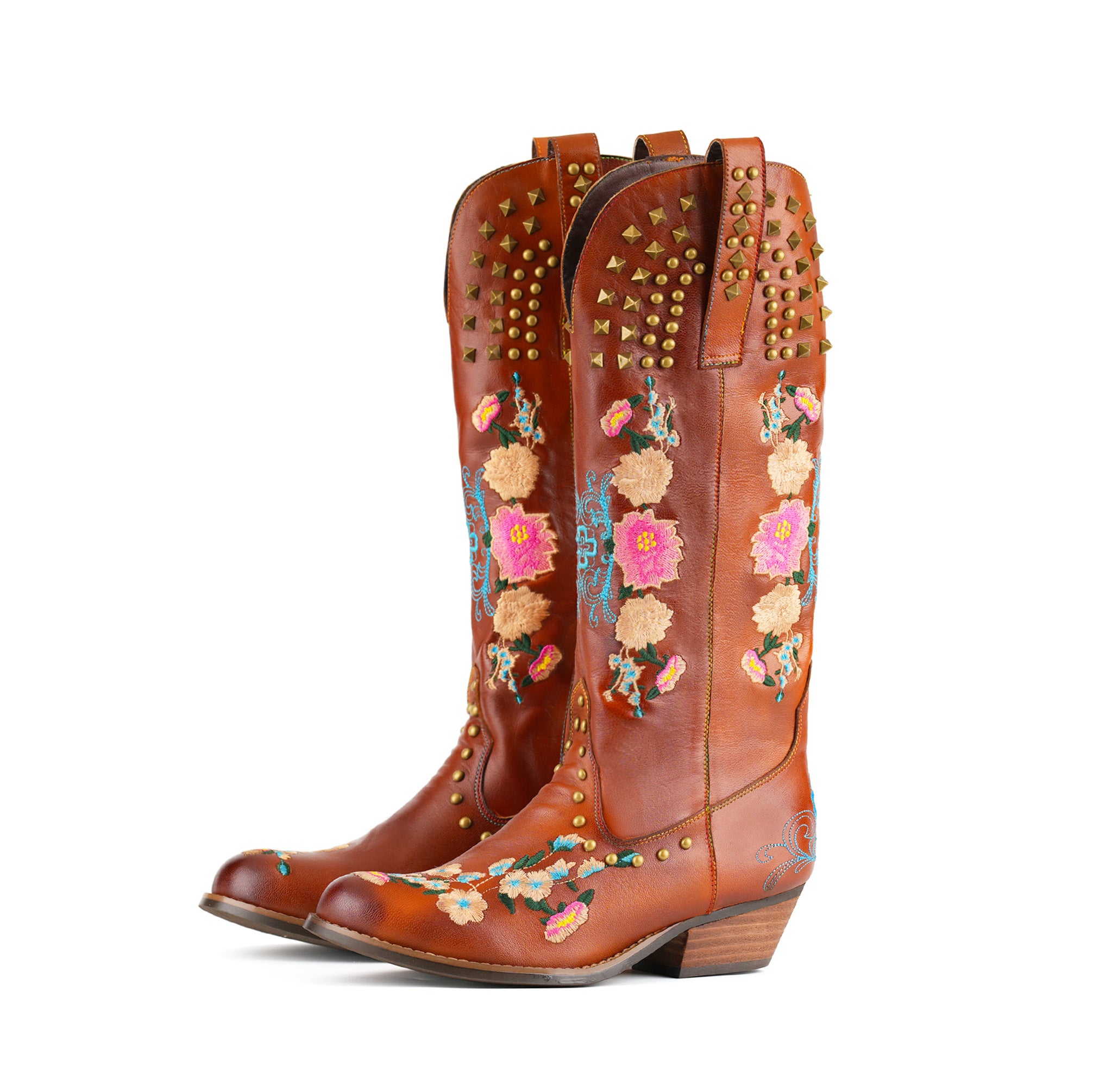 Wildflower Studded Leather Boots