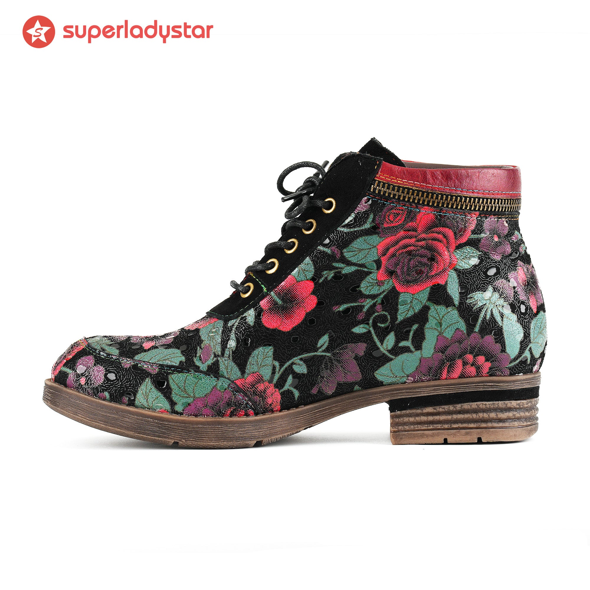 Botas de tapeçaria floral de tapeçaria vintage