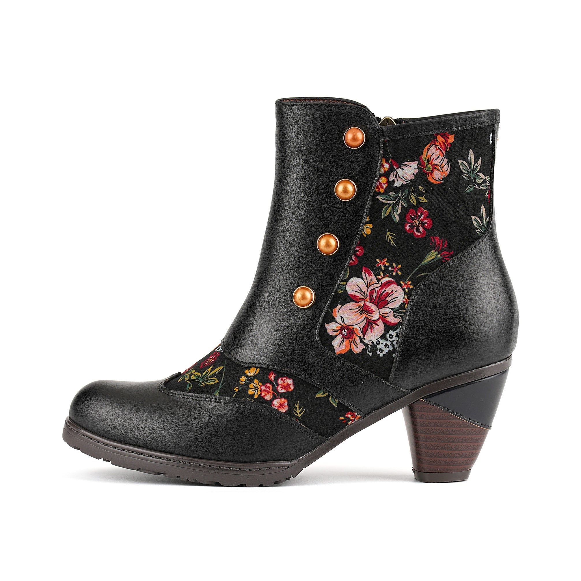 Midnight Garden Button Ankle Boots