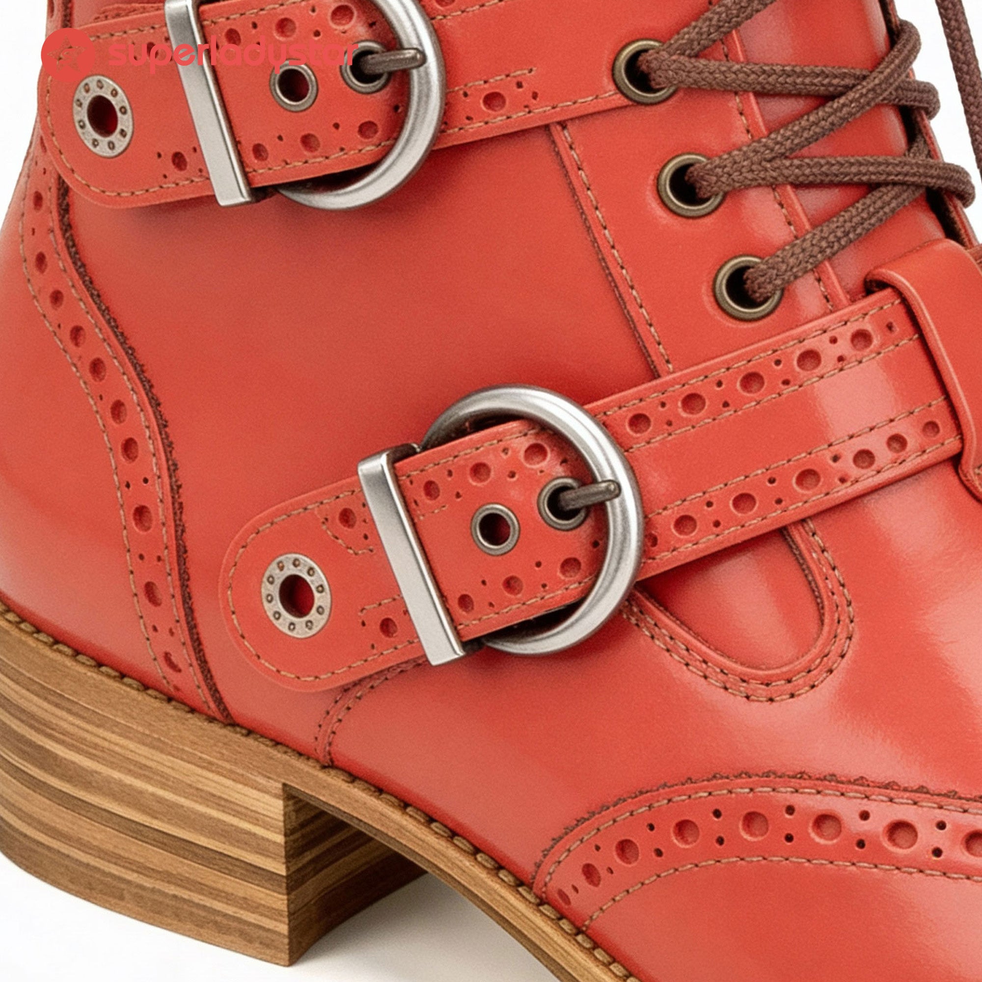 Retro Chic Brogue Buckle Ankle Boots(Pre-order)