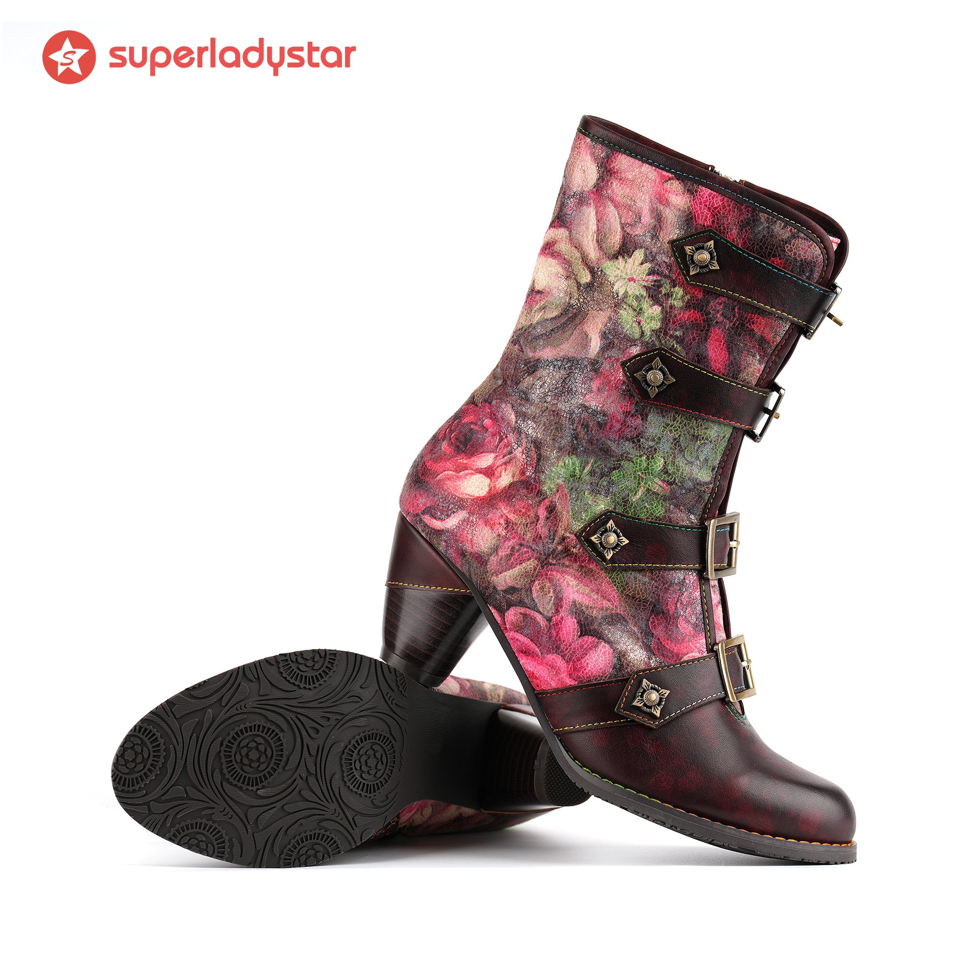 Botas de hebilla de jardín de rosas (pre-pedido)
