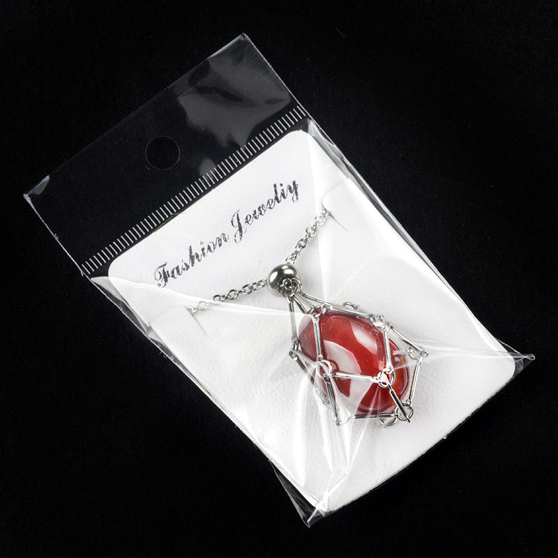 Natural Crystal Agate Easter Egg Pendant