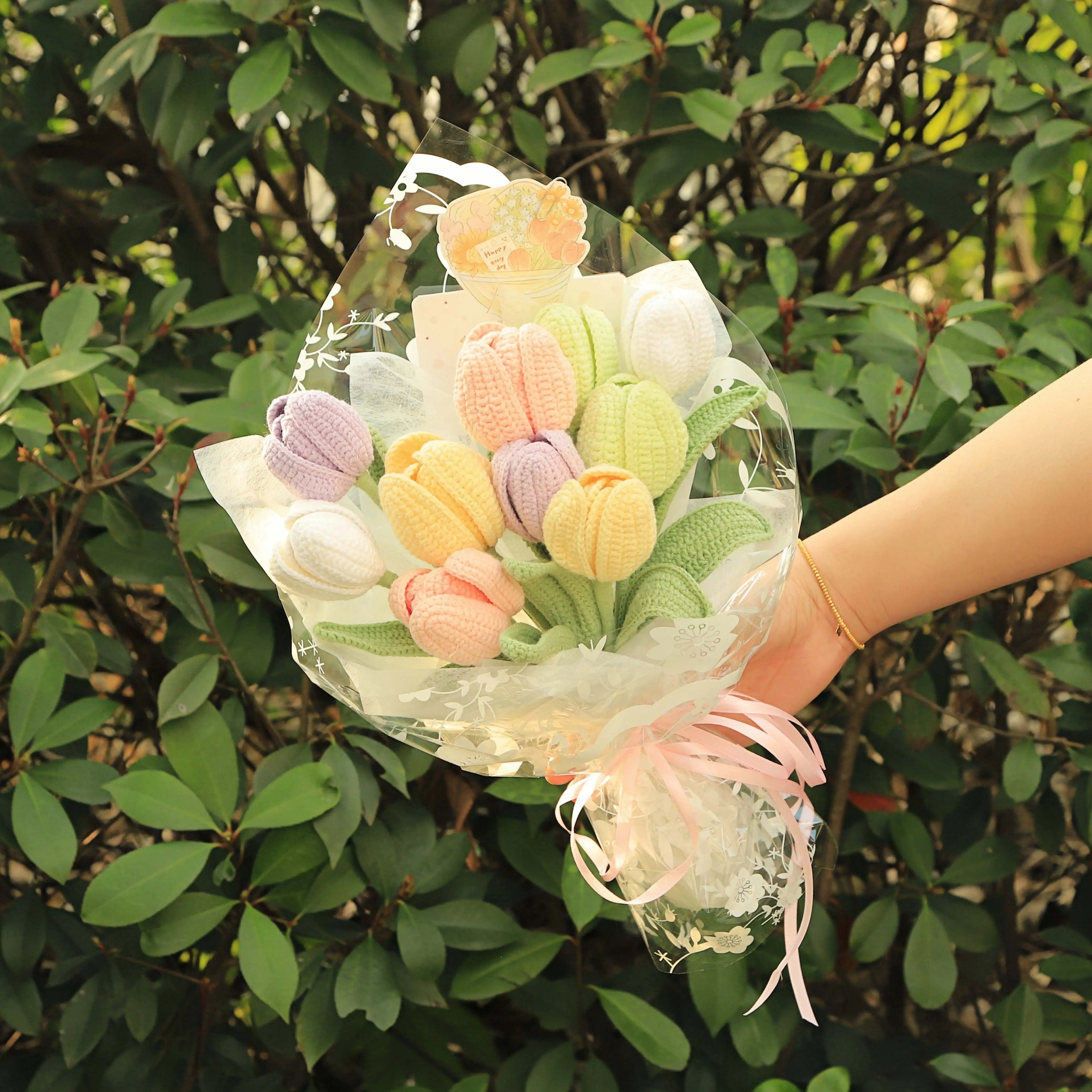 Handmade Knitted Tulip Bouquet