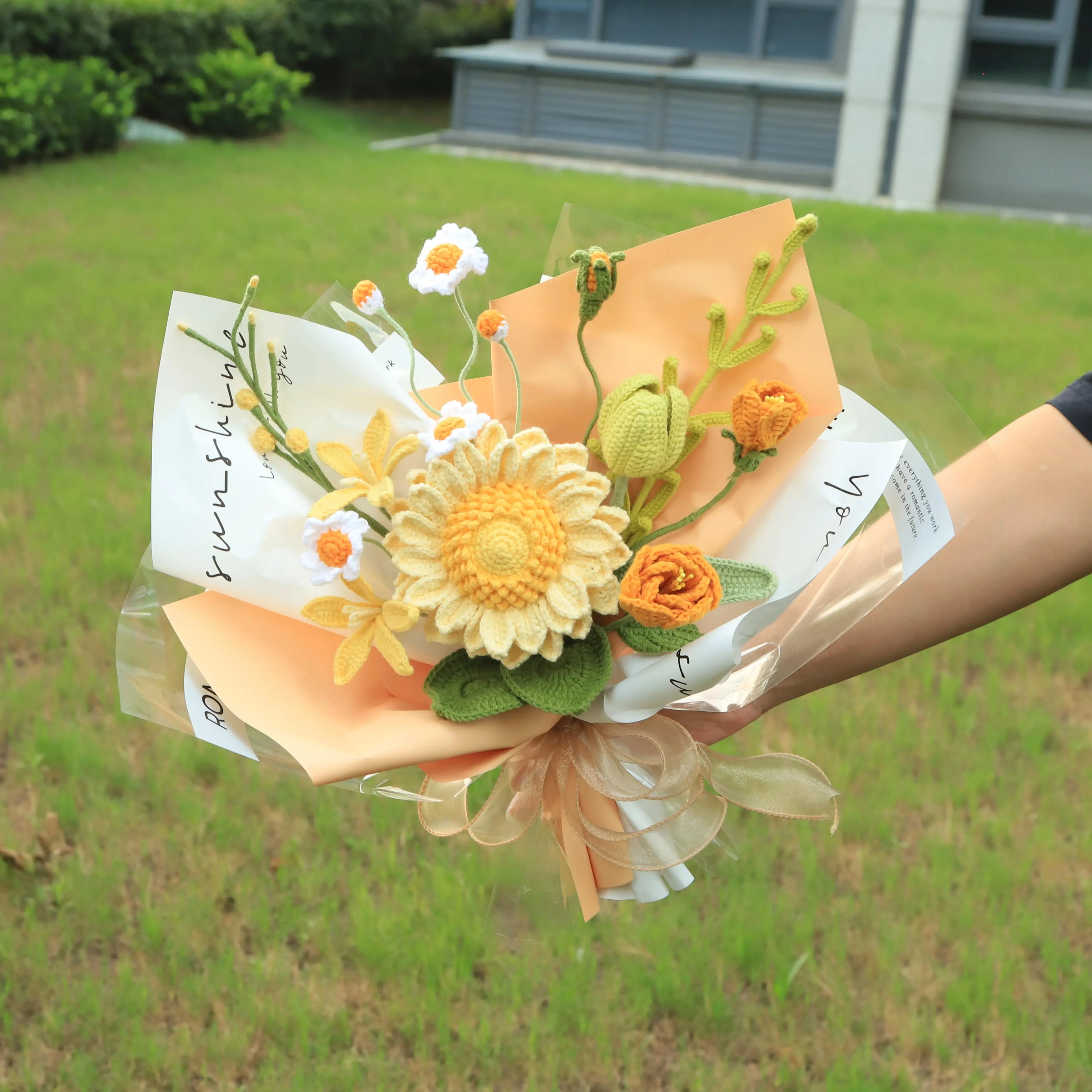 Handmade Knitted Sunflower Bouquet