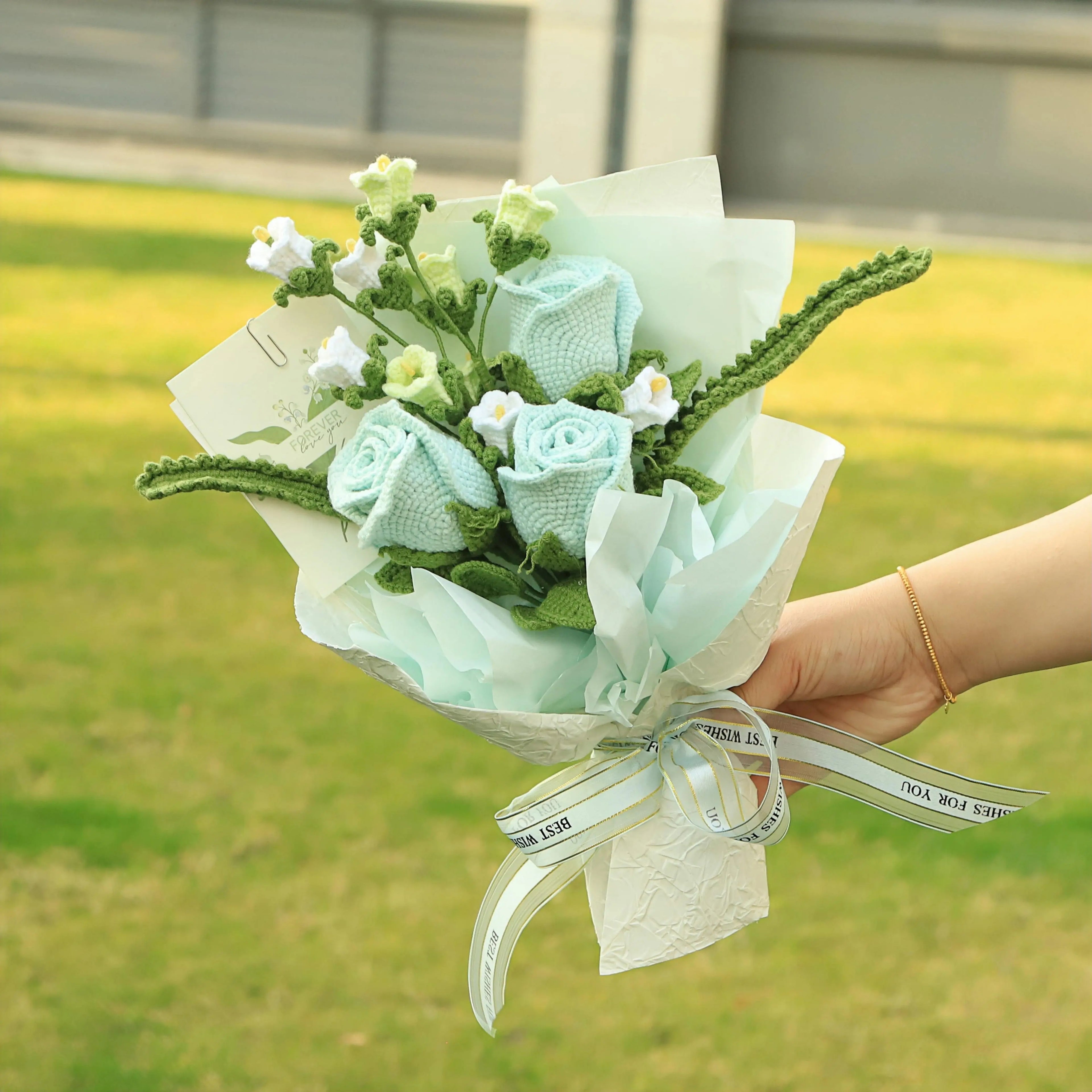 Handmade Knitted Rose Bouquet