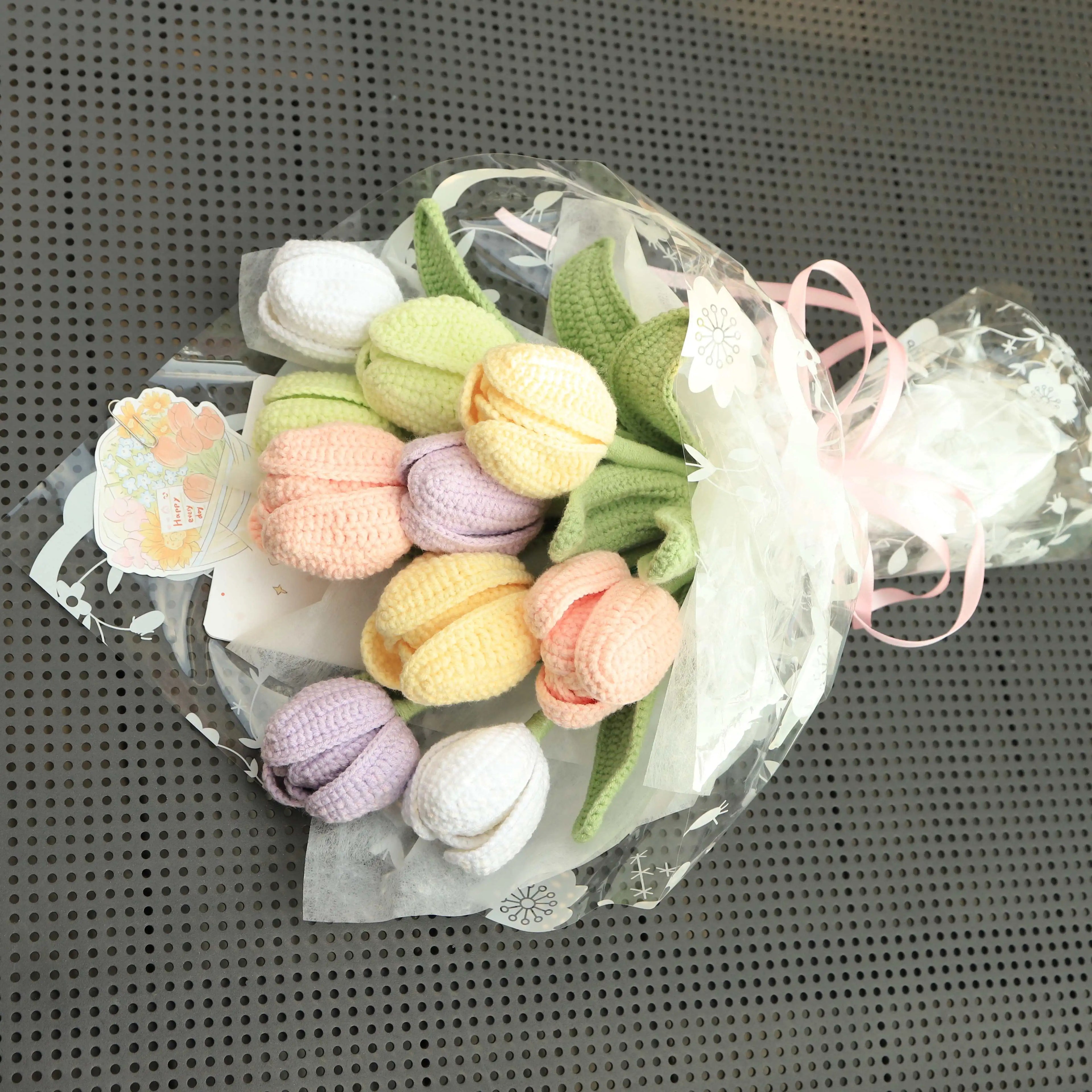 Handmade Knitted Tulip Bouquet