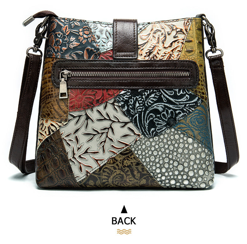 Sac à paquet croisé en relief en relief vintage