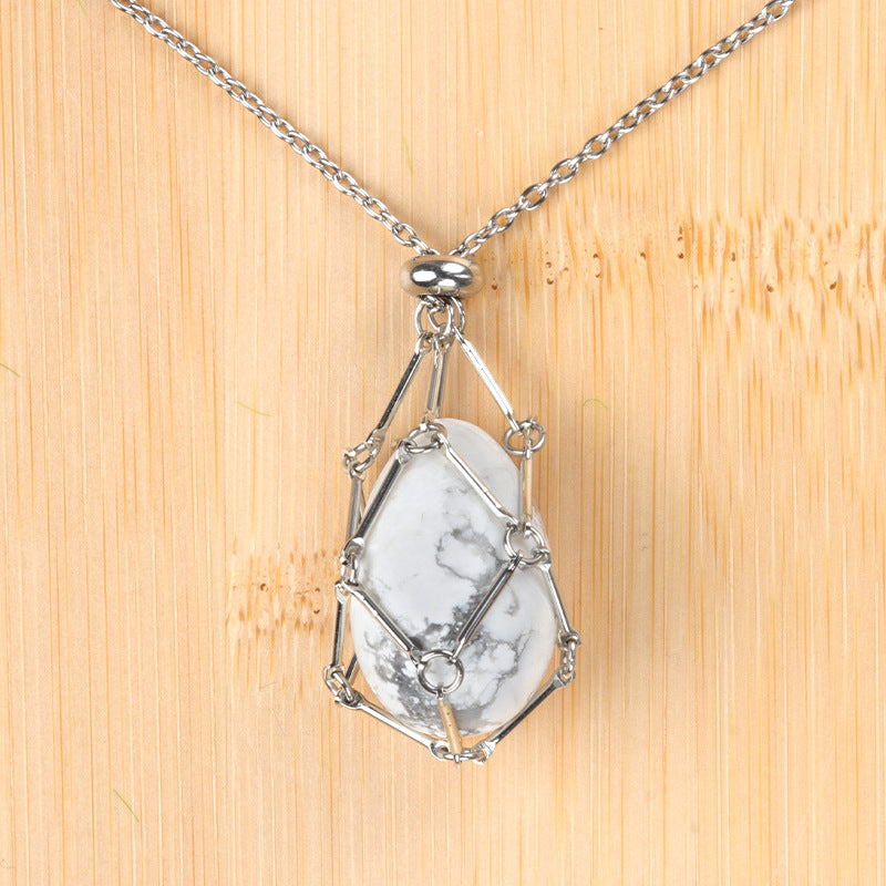 Natural Crystal Agate Easter Egg Pendant