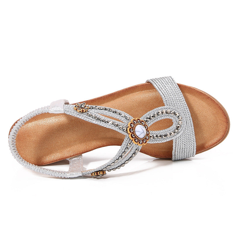 Comfortable & Stylish Rhinestone Wedge Sandals