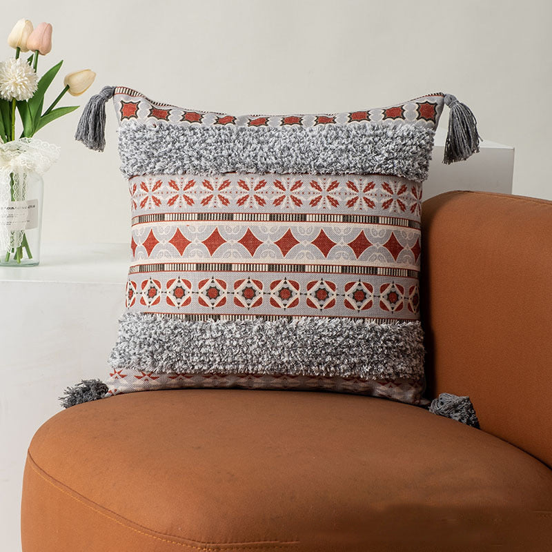 Bohemian Style Home Fringed Cushion(Pillow inserts included)