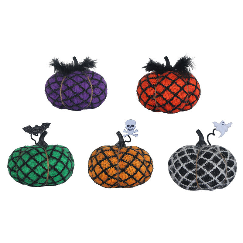 Halloween Handcrafted Knitted Pumpkin Decor - Holiday Props