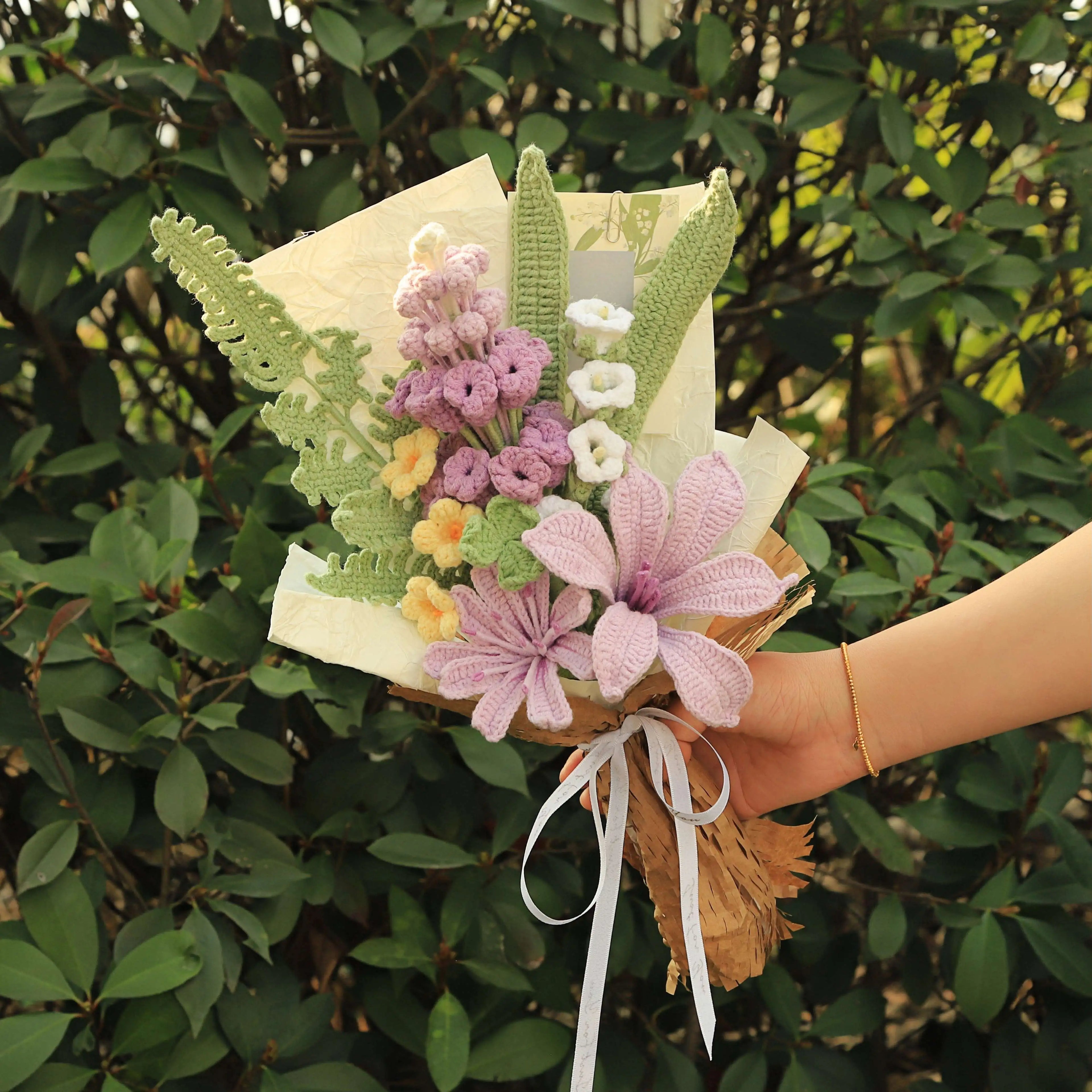 Handmade Hyacinth Yarn Bouquet