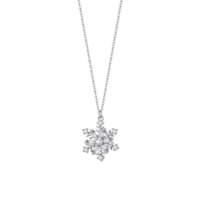 Rotatable Snowflake Necklace | S999 Sterling Silver