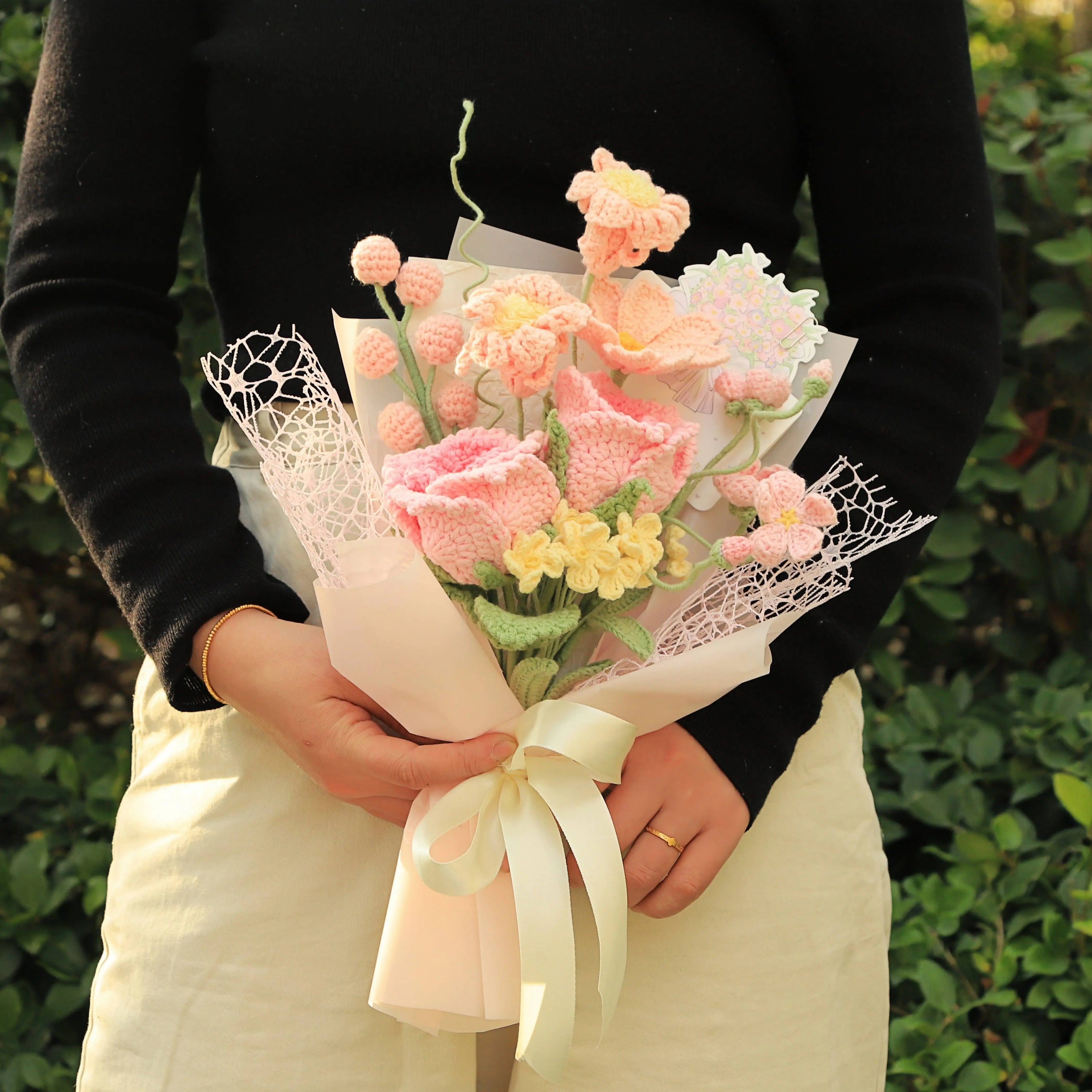 Creative Handmade Knitted Bouquet for Birthday