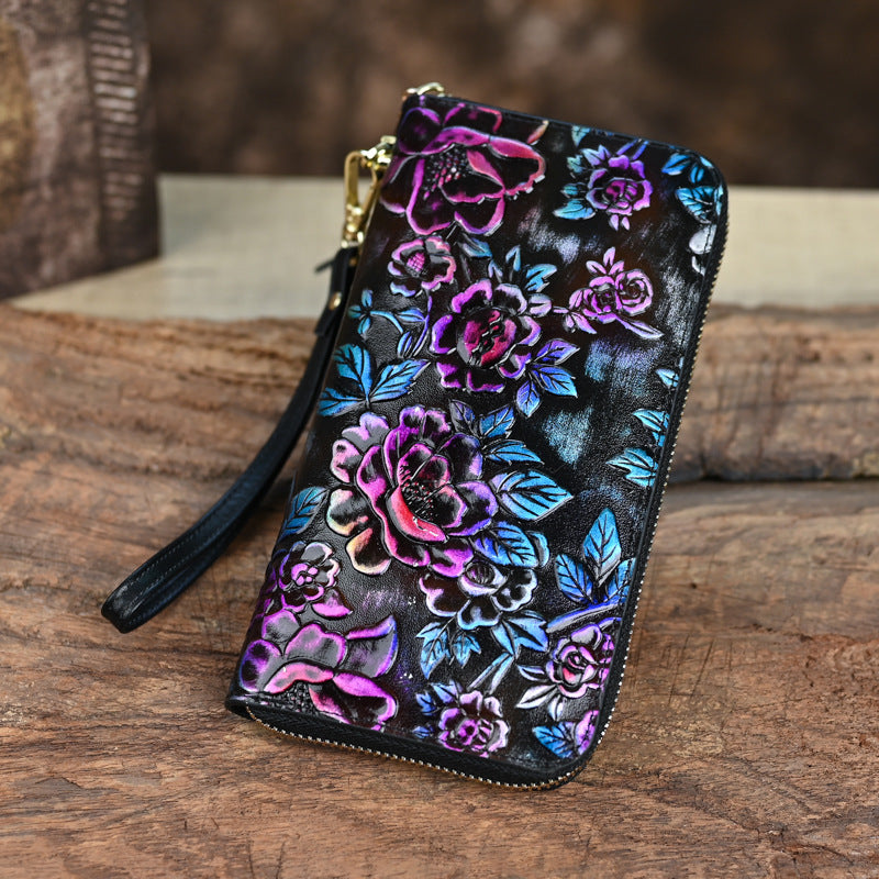 Vintage Leather High-Capacity Fashion Embossed Wallet