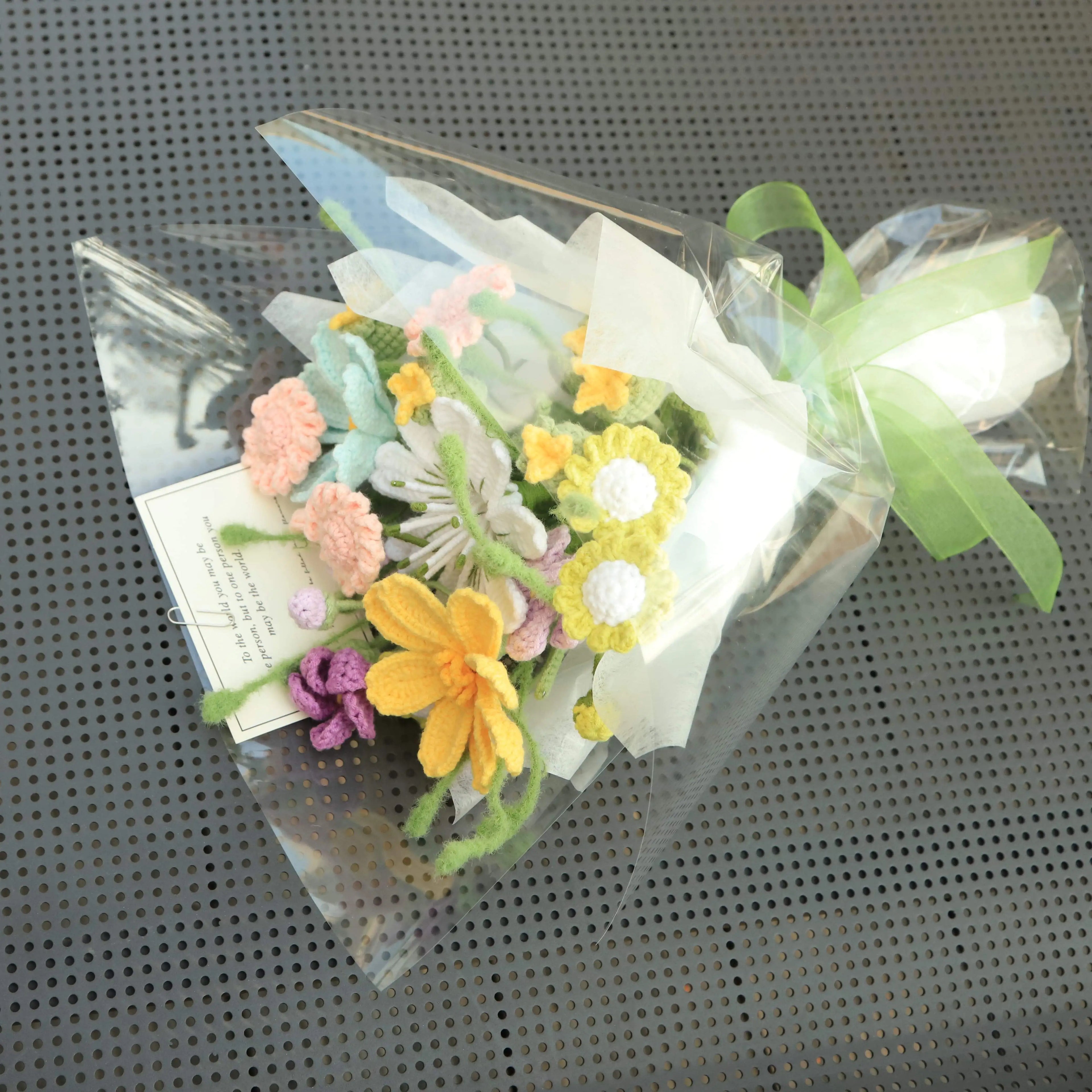 Handmade Hyacinth Goblet Rose Knitted Bouquet