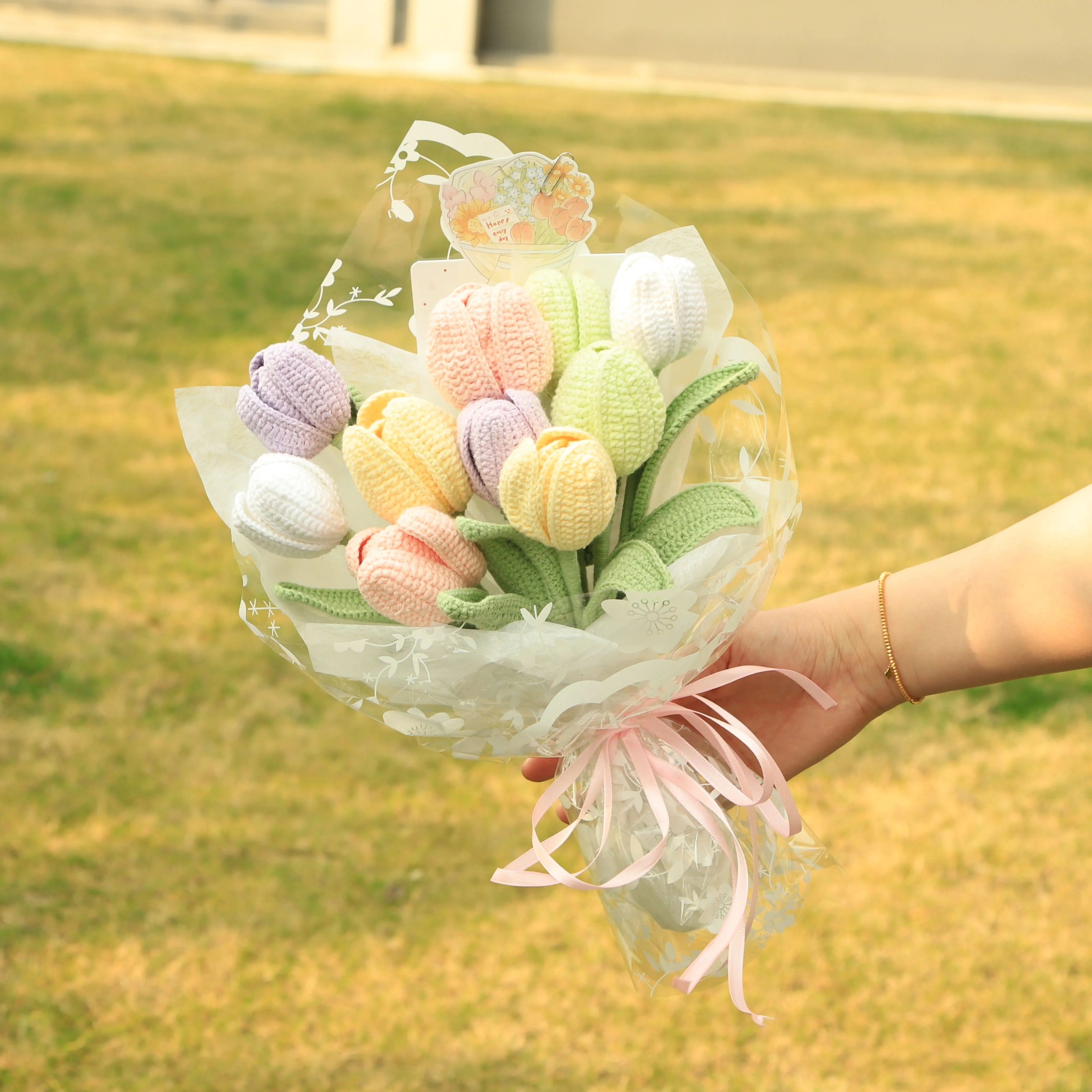 Handmade Knitted Tulip Bouquet