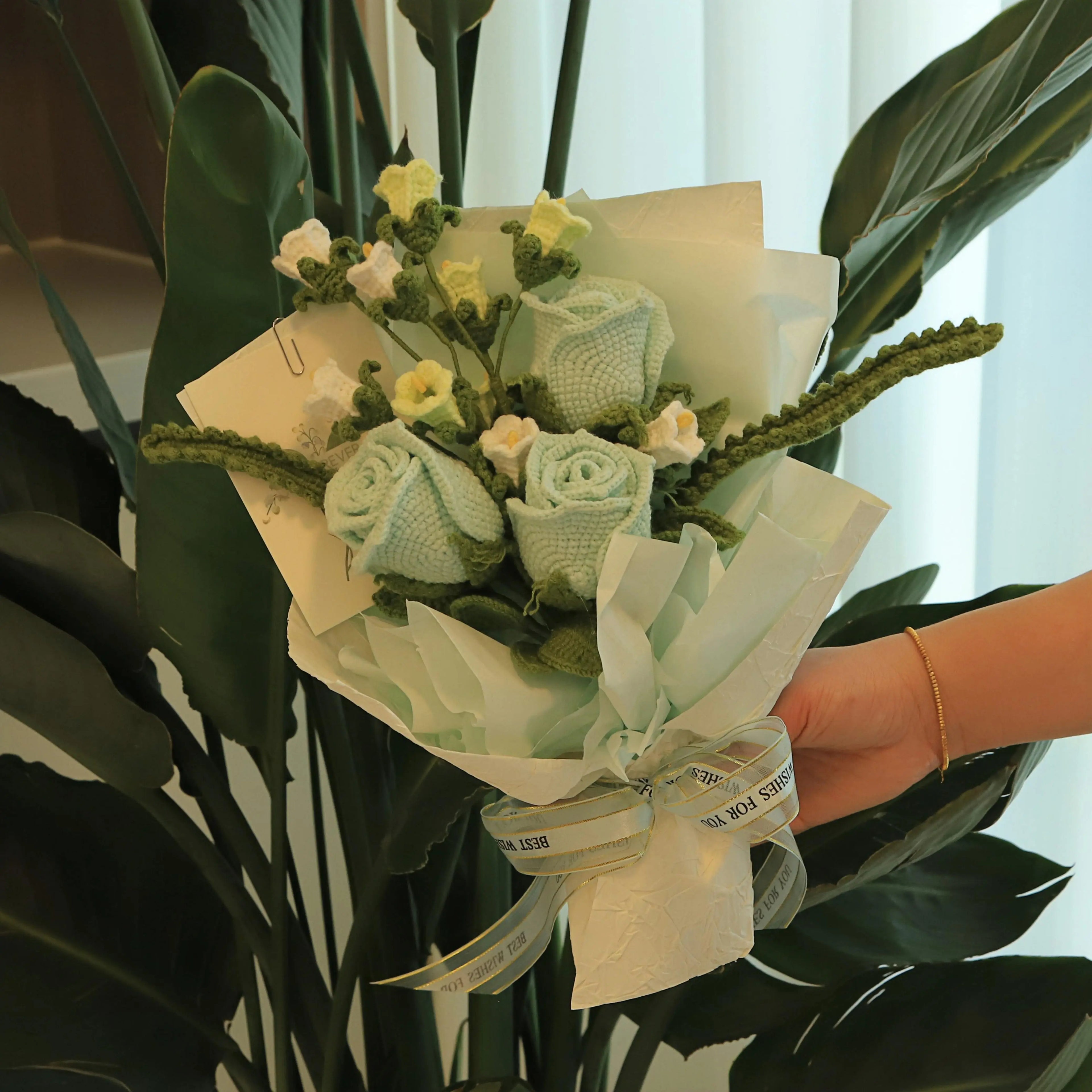 Handmade Knitted Rose Bouquet