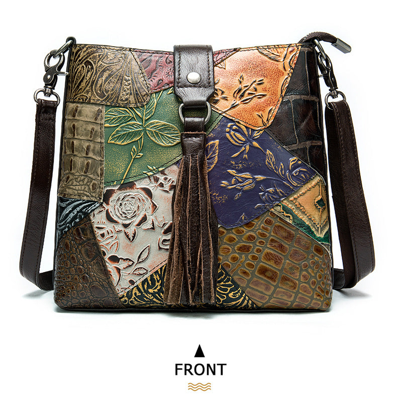 Sac à paquet croisé en relief en relief vintage