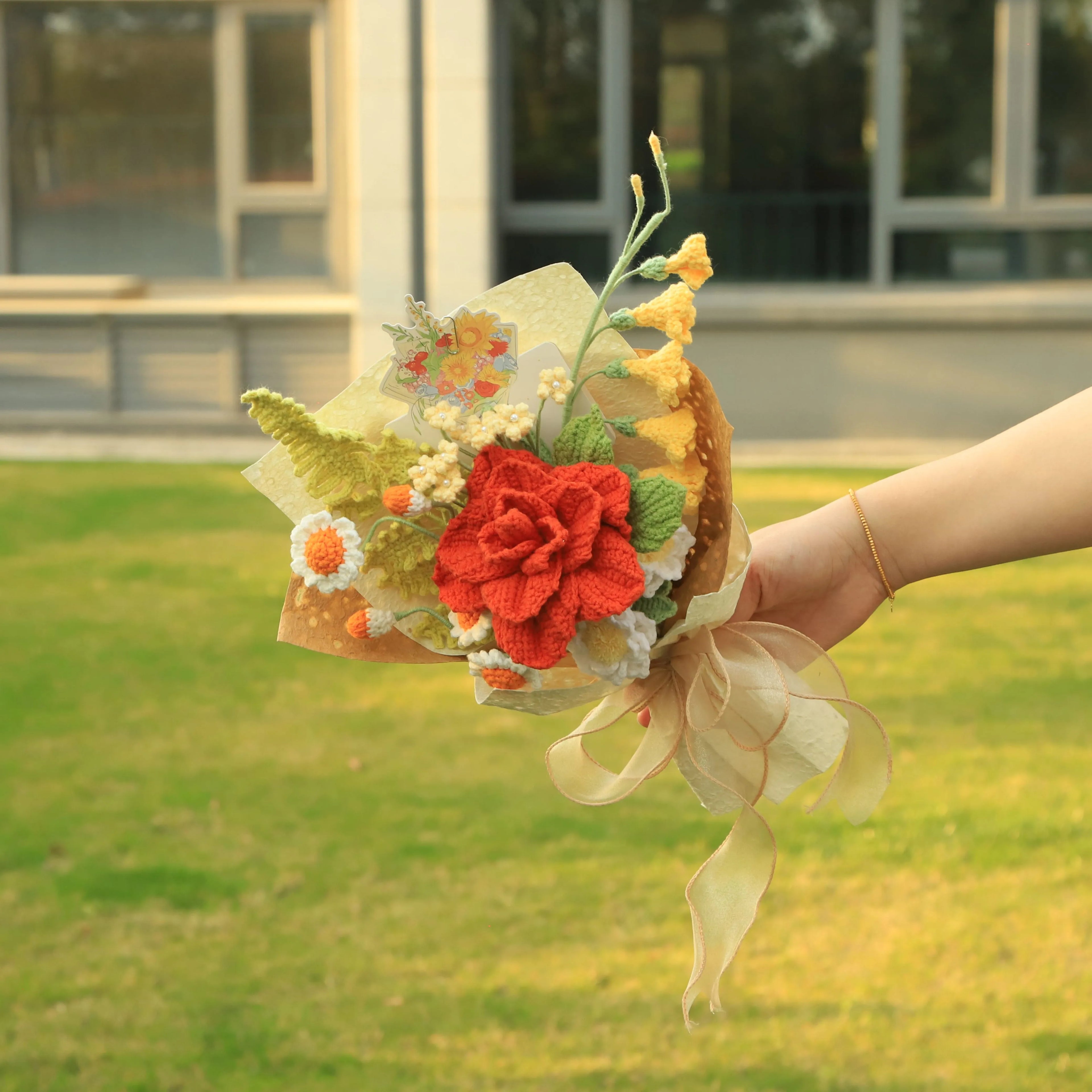 Handmade Knitted Rose Bouquet