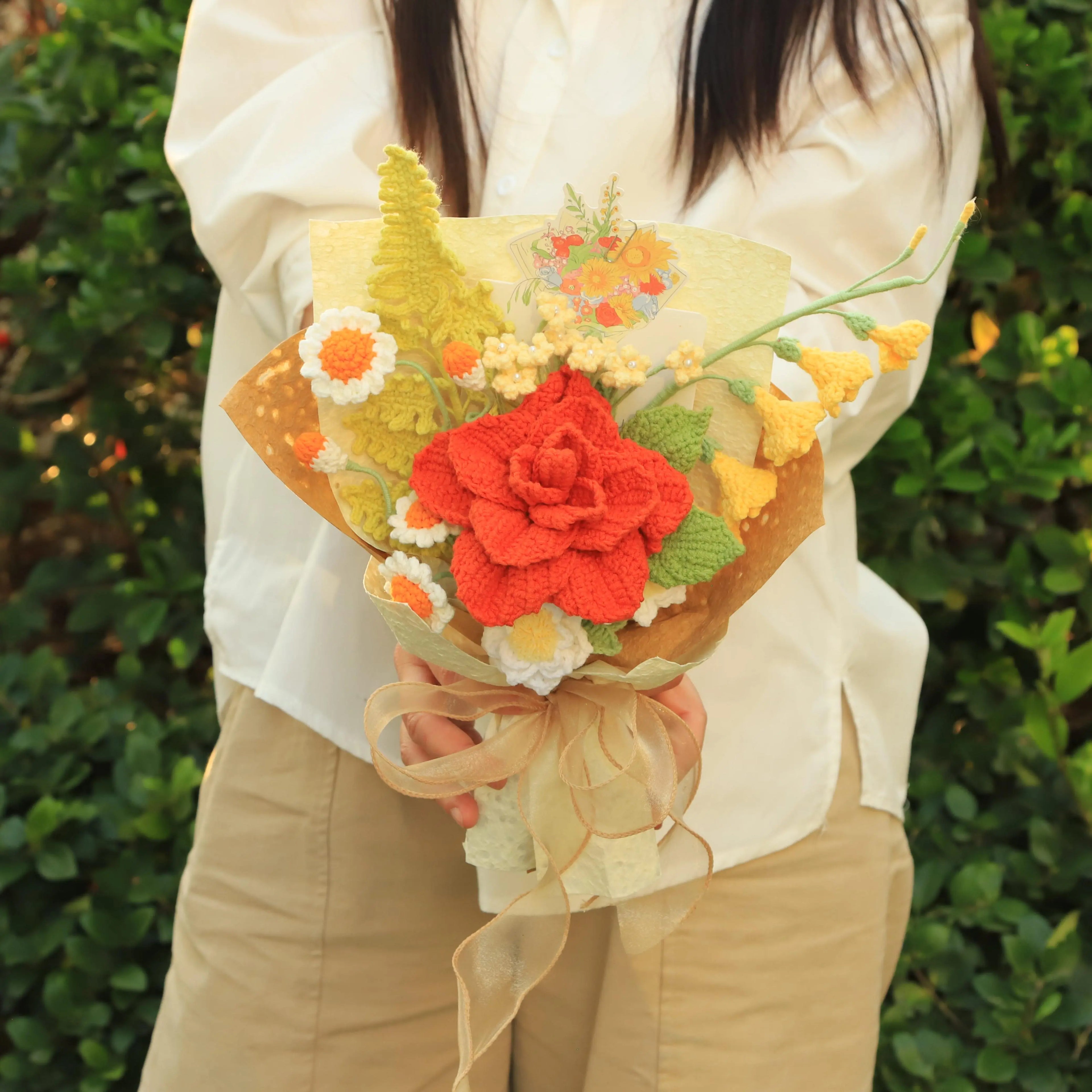 Handmade Knitted Rose Bouquet