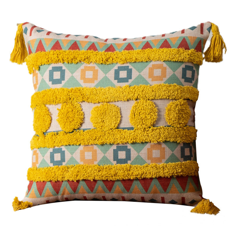 Bohemian Style Home Fringed Cushion(Pillow inserts included)