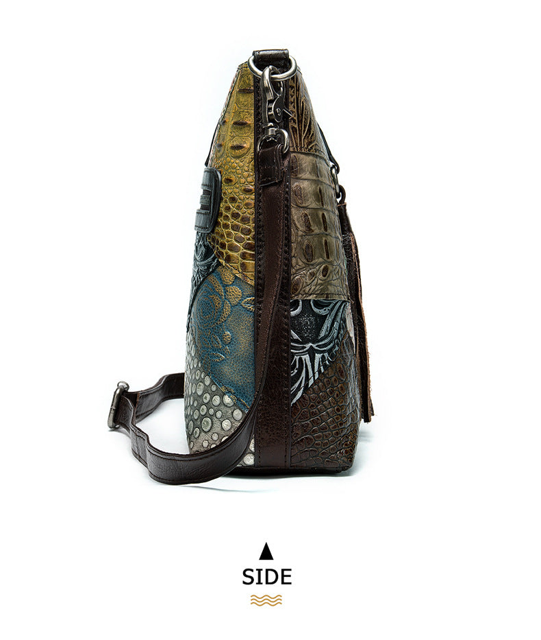 Sac à paquet croisé en relief en relief vintage