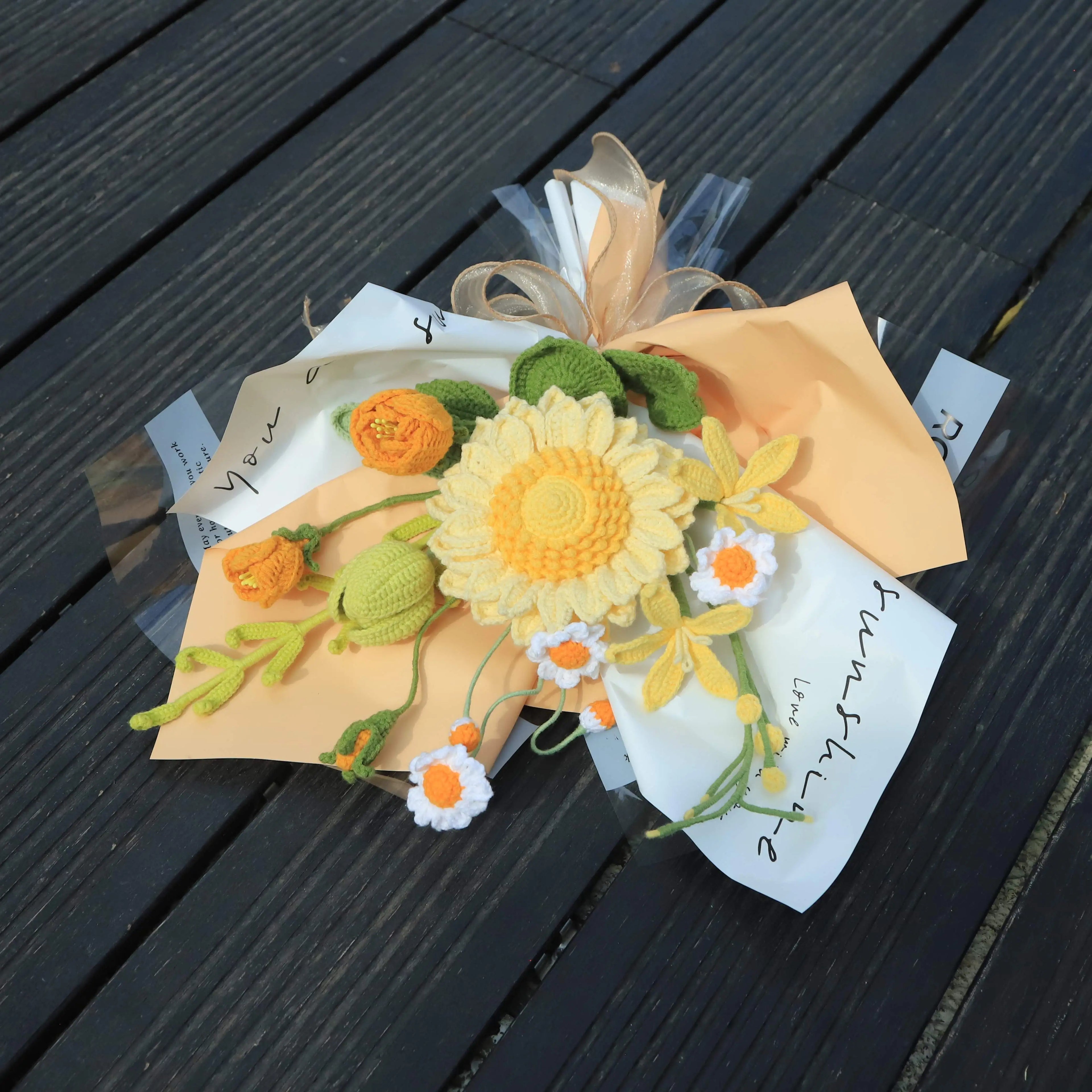 Handmade Knitted Sunflower Bouquet