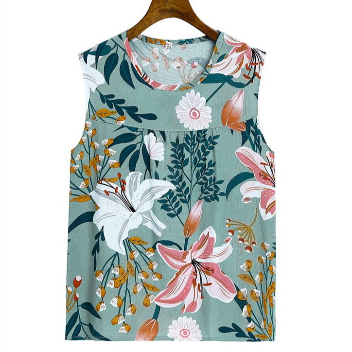 Summer Sleeveless Vest and Capri Pajama Set