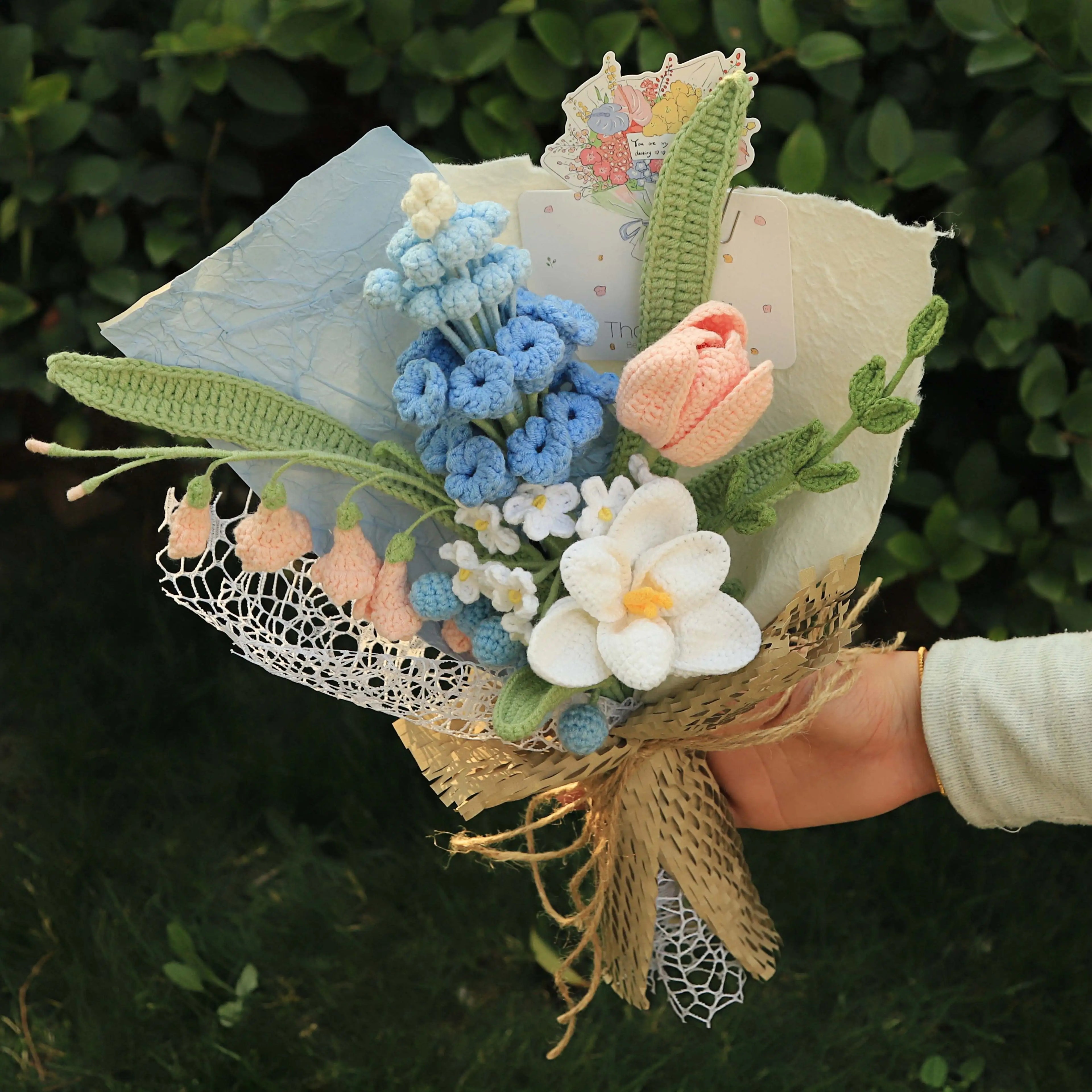 Handmade Hyacinth Yarn Bouquet