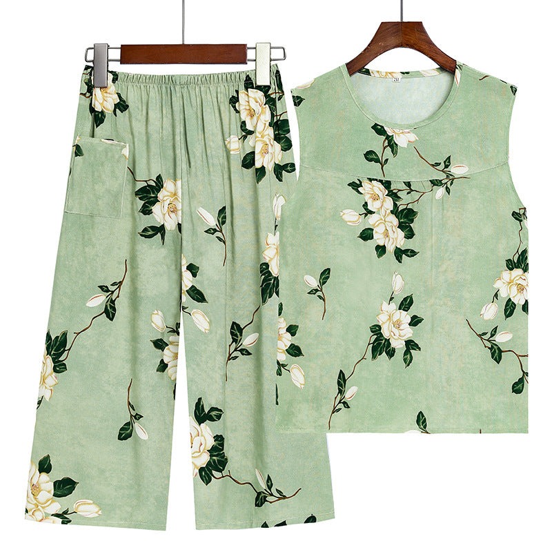 Summer Sleeveless Vest and Capri Pajama Set