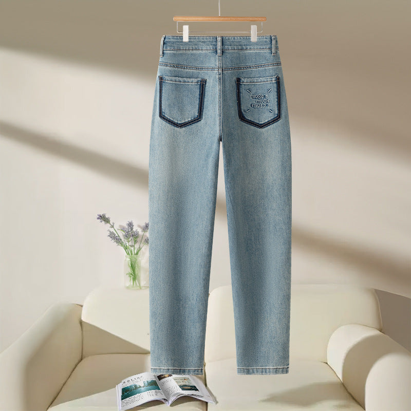 High-Waisted Straight-Leg Sculpting Jeans