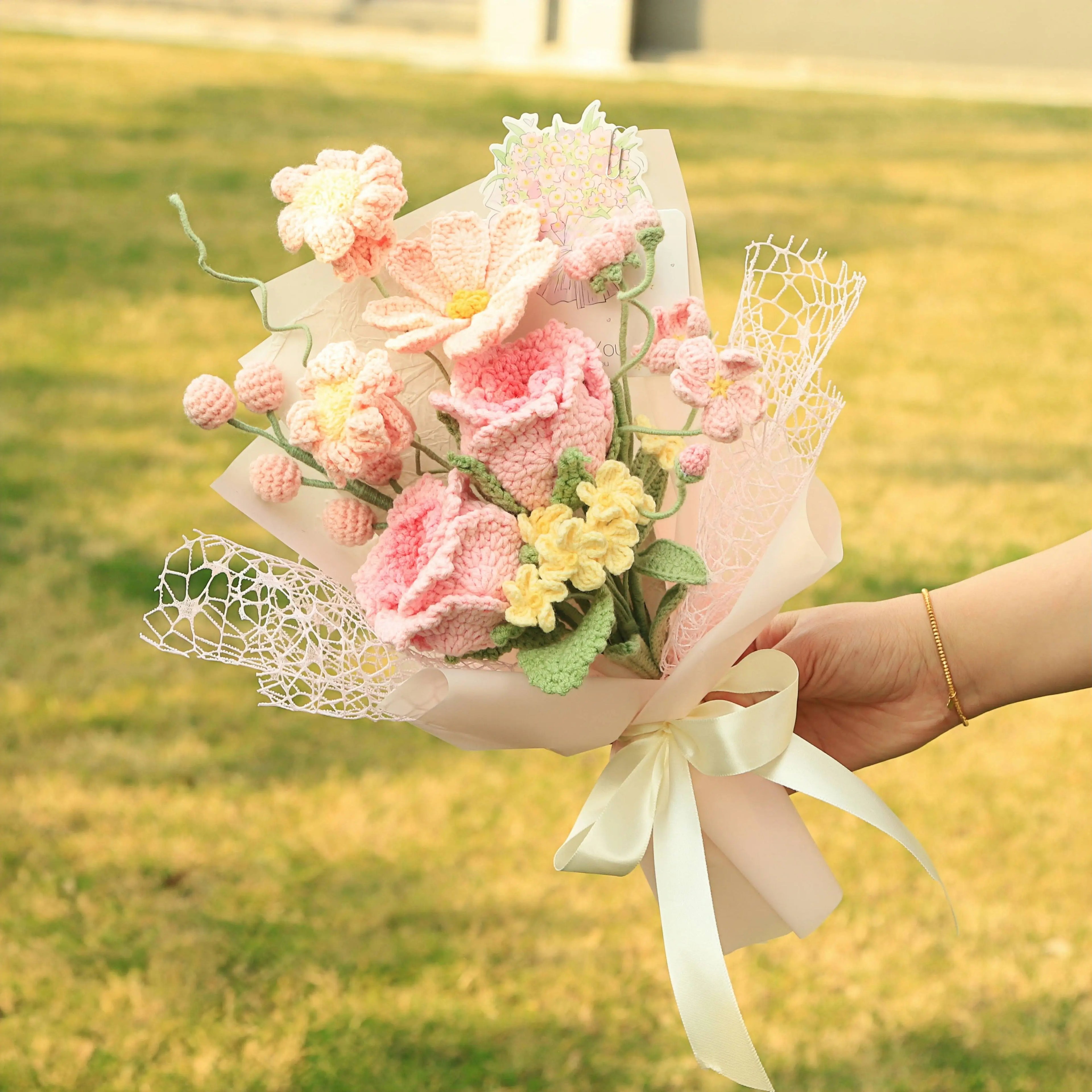 Creative Handmade Knitted Bouquet for Birthday