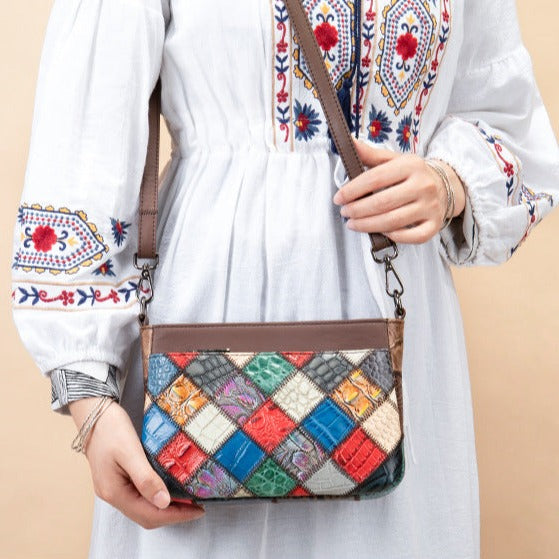 Sac à bandoulière coloré vintage coloré