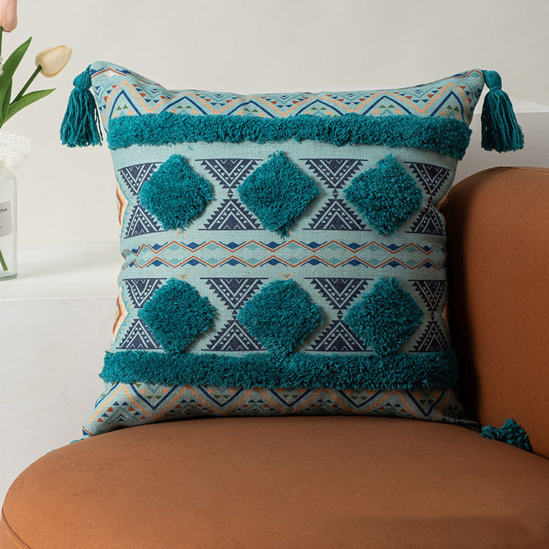 Bohemian Style Home Fringed Cushion(Pillow inserts included)
