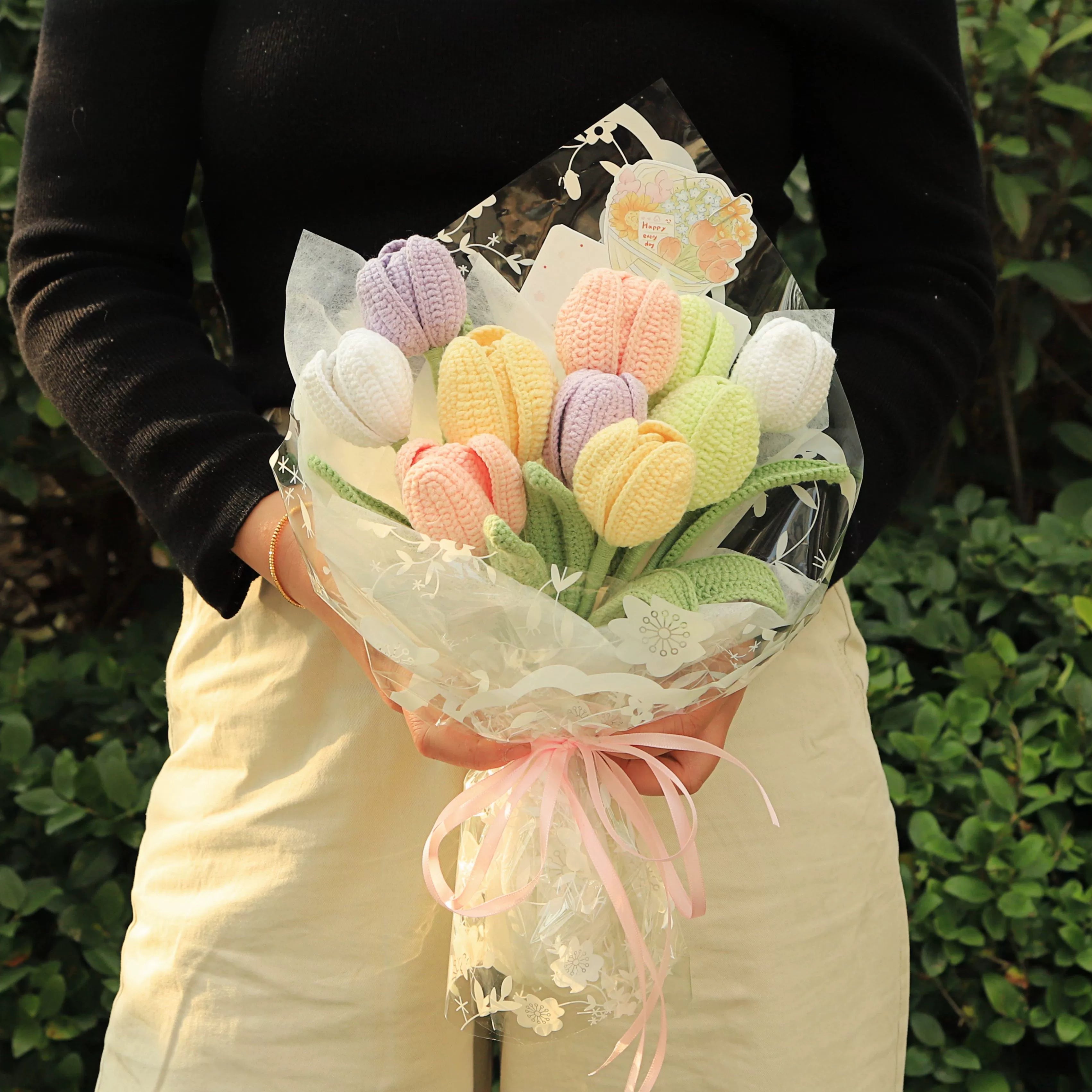 Handmade Knitted Tulip Bouquet