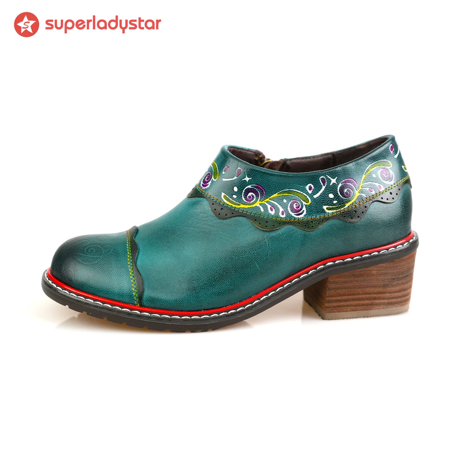 Sapatos planos de moda de couro feitos à mão vintage